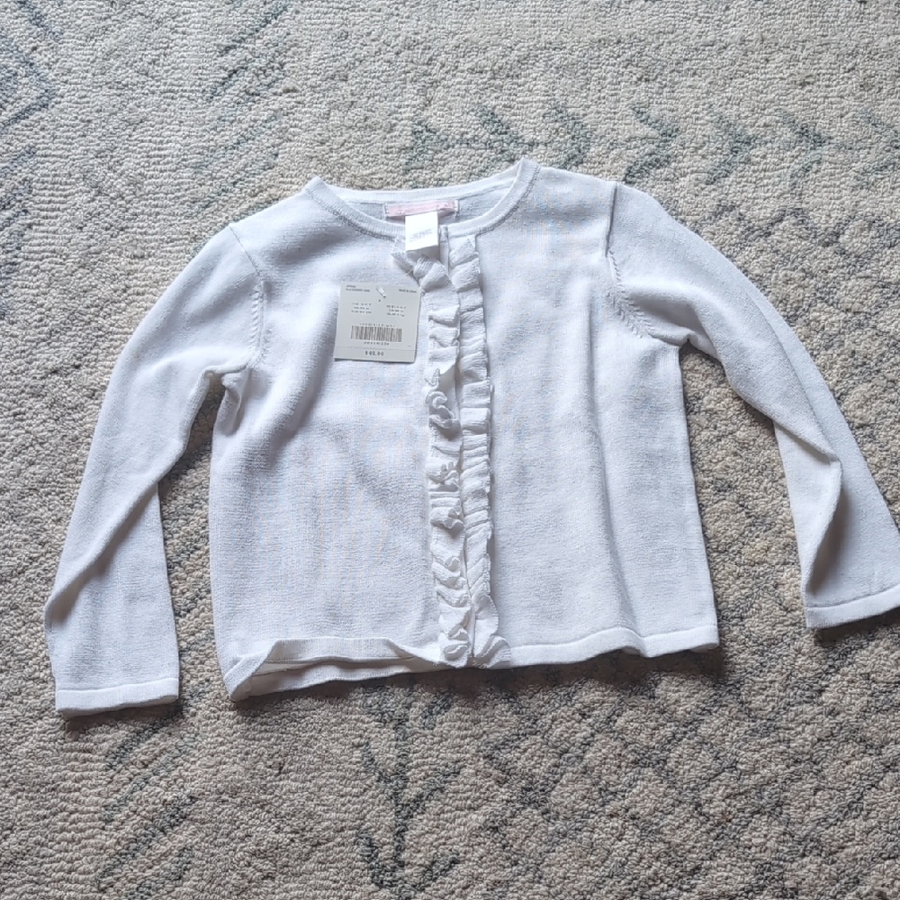 Janie and Jack White Ruffled Knit Sweater